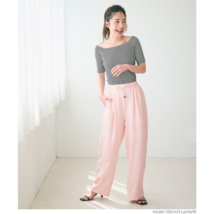 【セットアップ可】シボサテンライクイージーパンツ | coca | 詳細画像26 