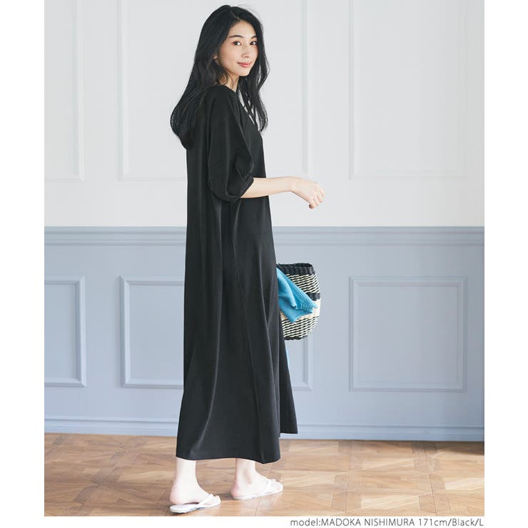 カットソーランタンスリーブワンピース[品番：PA000014489