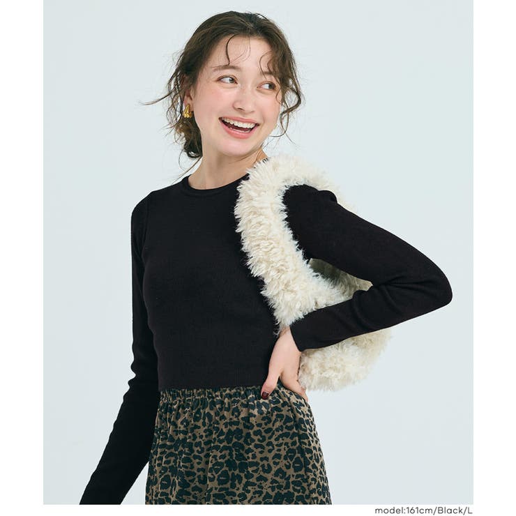 スタイルアップを叶えるクロップド丈ニットトップス | coca | 詳細画像13 