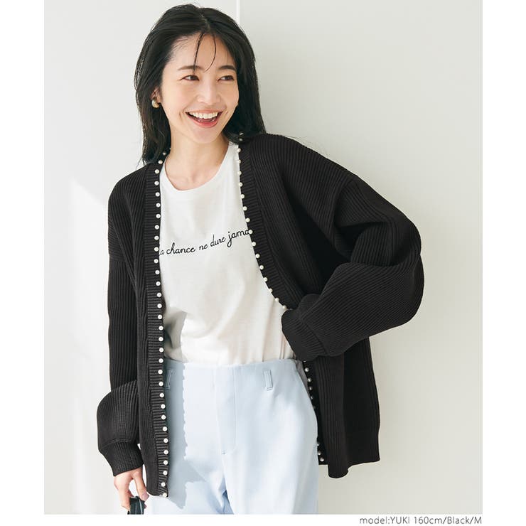 ［Black］ | ＼新色登場／パールカーディガン | coca