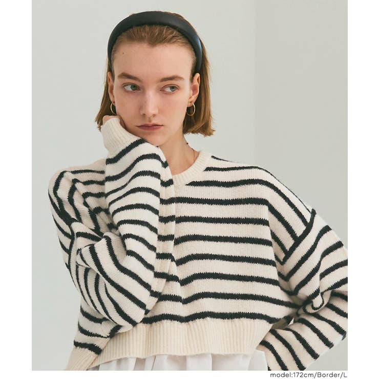 1枚で華やぐレイヤード風ドッキングギャザーニット | coca | 詳細画像22 