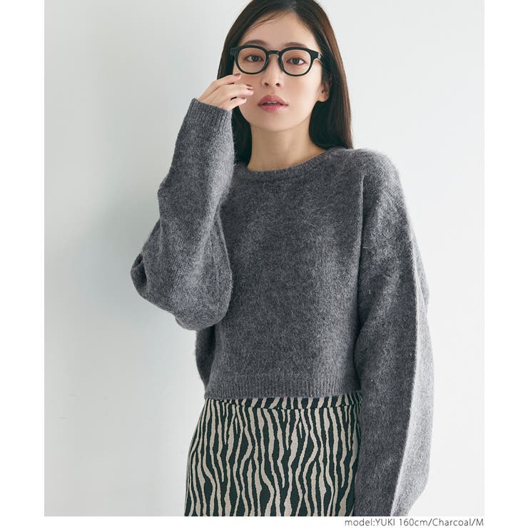 perverze ショート丈ニット　モヘヤニット モヘヤライクショート丈ニットトップス[品番：PA000014967]｜coca