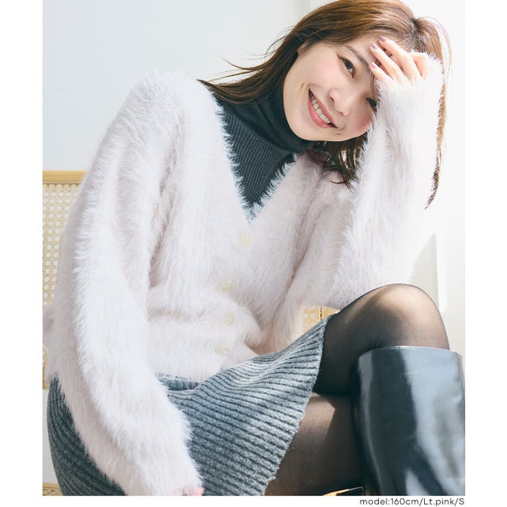 ふんわりシャギーニットカーディガン レディース | coca | 詳細画像12 