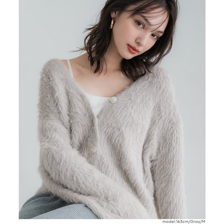 ふんわりシャギーニットカーディガン レディース | coca | 詳細画像15 