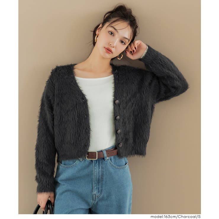 新品タグ付きohgaシャギーコーディガン　ブラック　アウター　カーディガン 2025年最新】Ohga コーディガンの人気アイテム - メルカリ