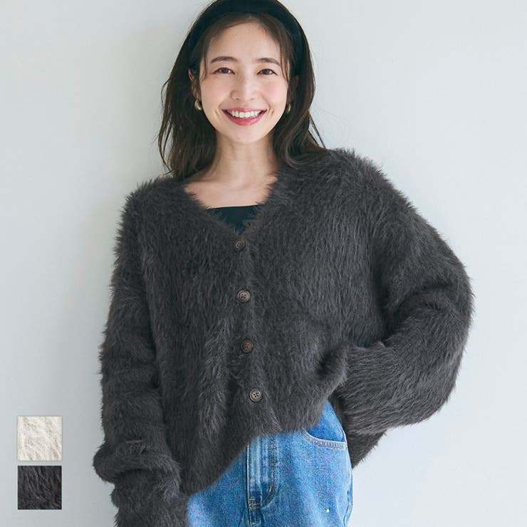 casita カシータ ニット カーディガン セーター Mサイズ 多種ビジュー釦シャギーニットカーディガン≪Shaggy and Fur