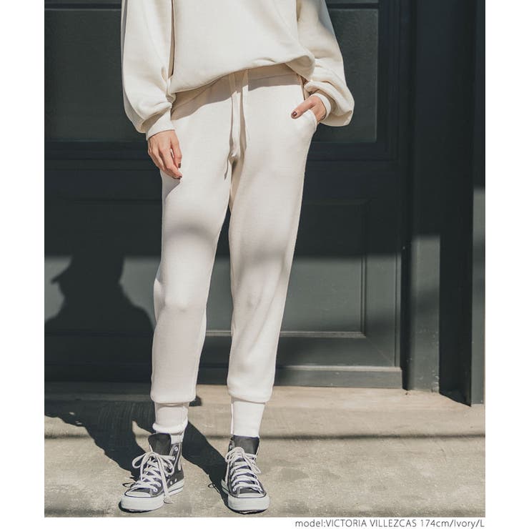 ［Ivory］ | ニットジョガーパンツ | coca