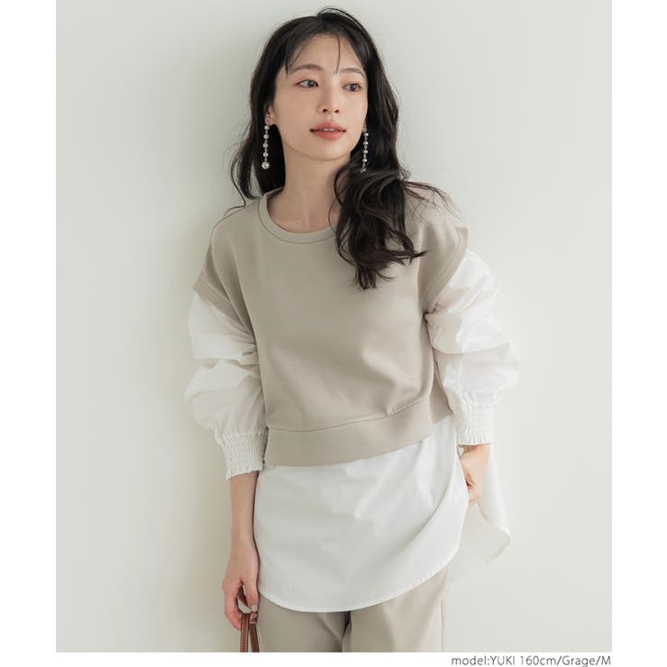 ［Grage］ | ダンボール裾レイヤード風トップス | coca
