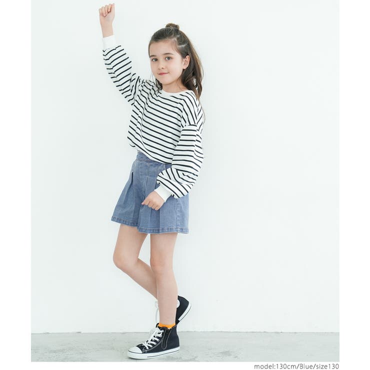 fanostudios アシメトリープリーツデニムキュロットパンツ fanostudios アシメトリープリーツデニムキュロットパンツ