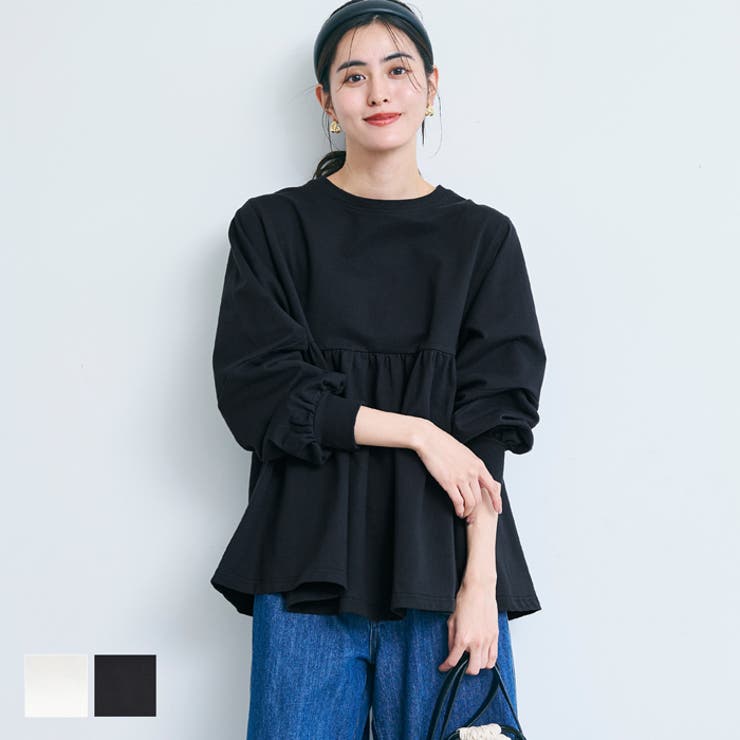 yori ミニ裏毛ティアードカットソー ライトグレー yori ミニ裏毛ティアードカットソー ライトグレー