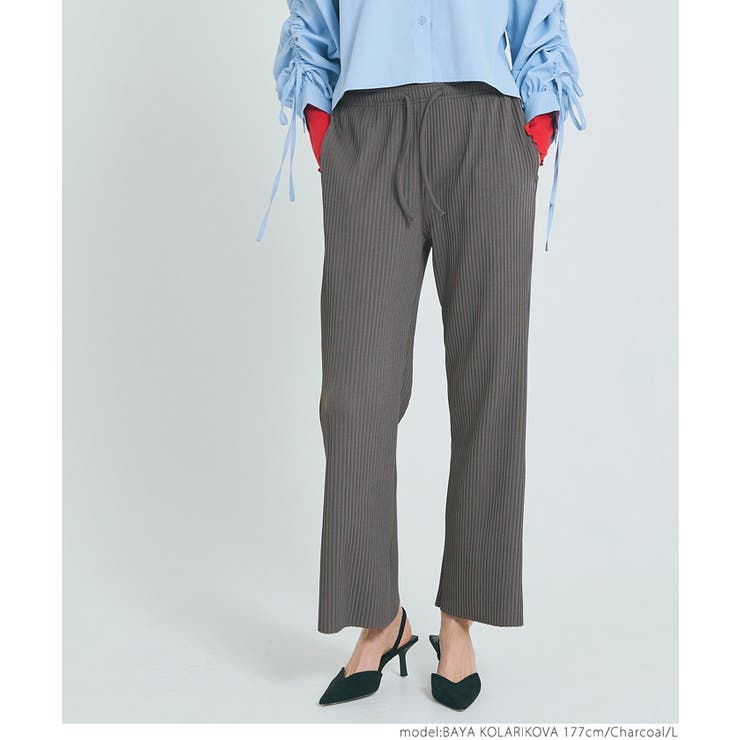 ジョーゼットリブパンツ レディース[品番：PA000015410]｜coca