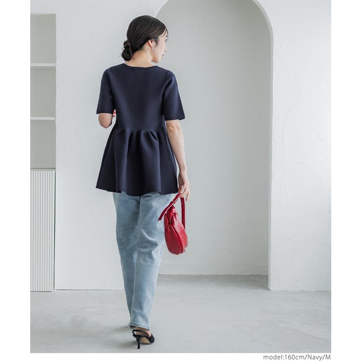 スポンディッシュペプラムニット レディース[品番：PA000015636]｜coca