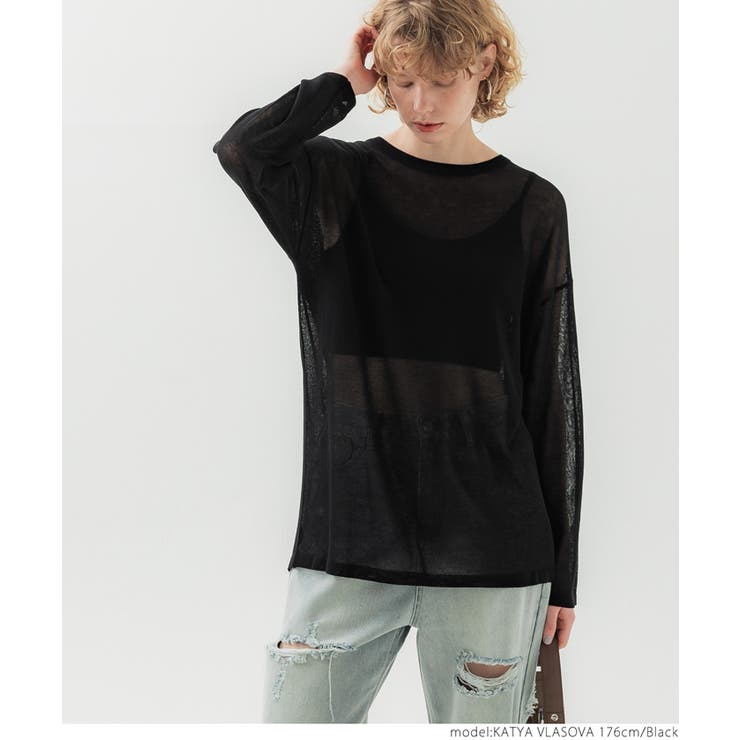 FETICO オープンバック ブラックニット 長袖 美品】FETICO オープンバック ブラックニット 長袖