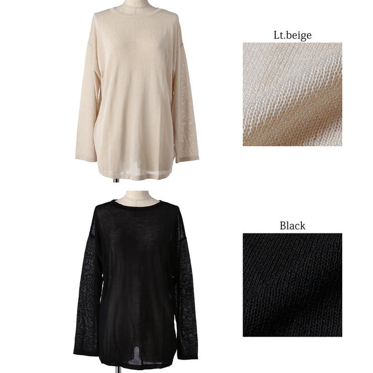 シアーバックオープン長袖ニット[品番：PA000015746]｜coca