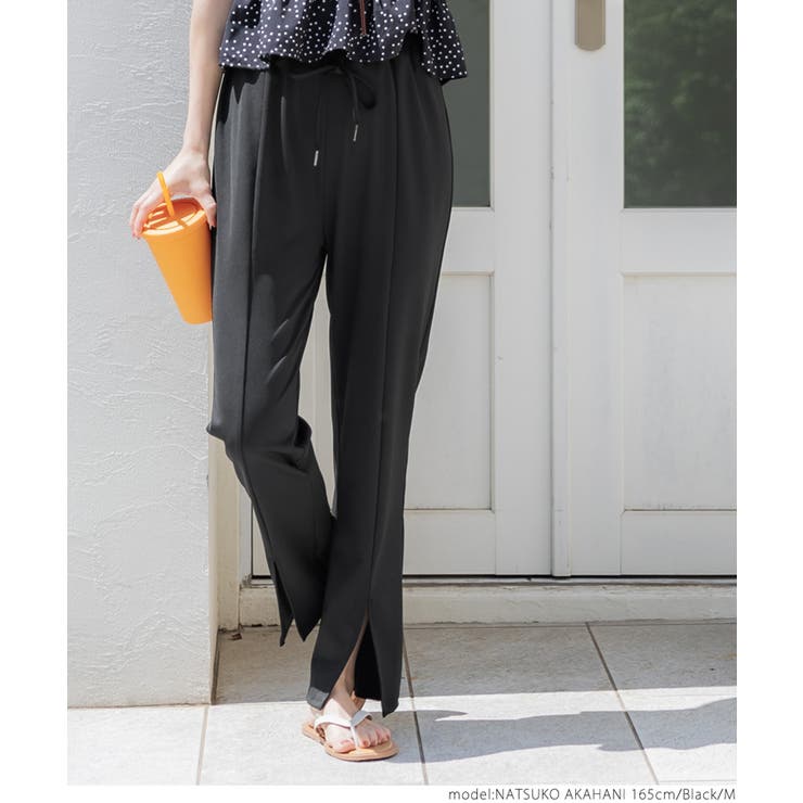 ［Black］ | 【WEB限定】水陸両用ラッシュガードセンタースリットパンツ | coca