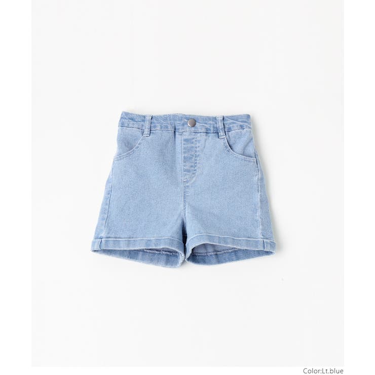 キッズ ロールアップタイトデニムショートパンツ[品番