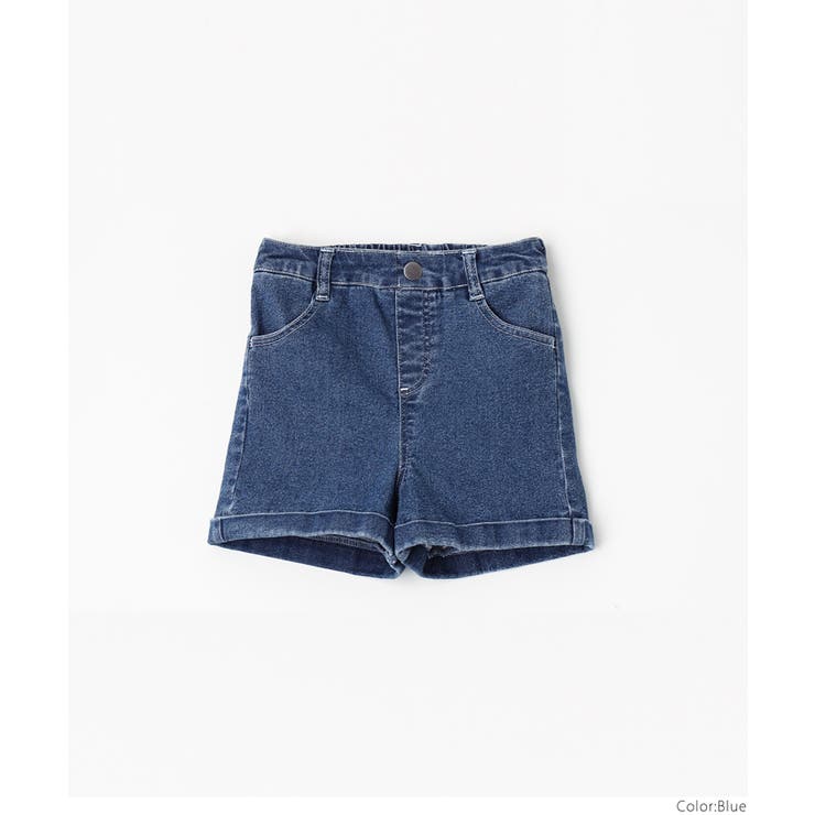 キッズ ロールアップタイトデニムショートパンツ[品番