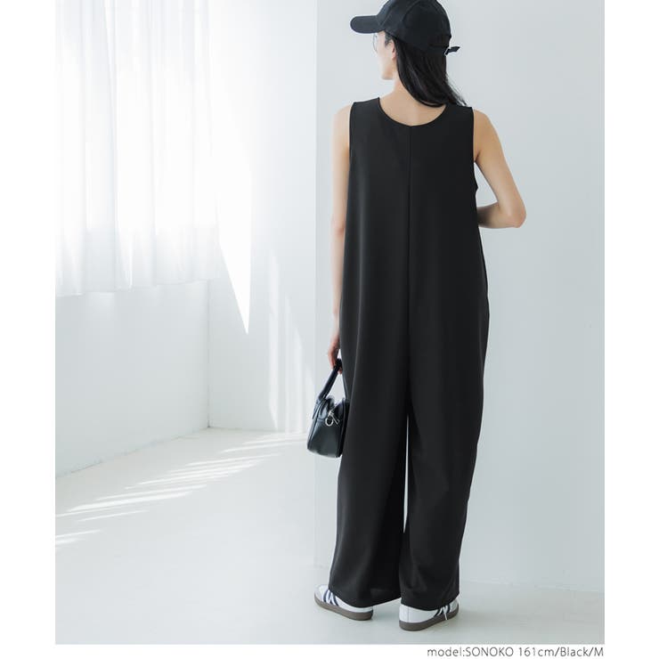 カットジョーゼットVネックサロペット[品番：PA000015891]｜coca