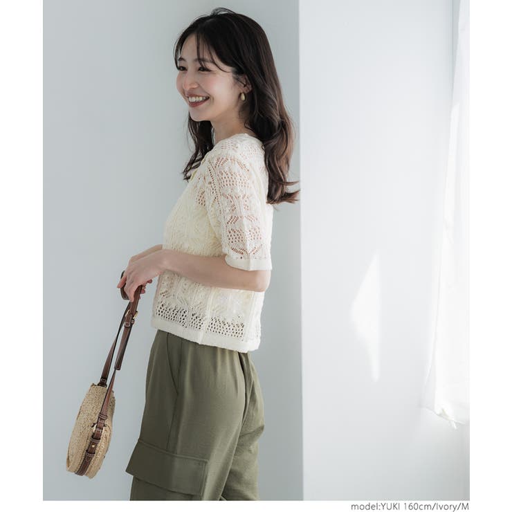 yukiemon 半袖カーディガン HARUKA DESIGN】半袖カーディガン｜トップス 羽織 ニット カーディガン