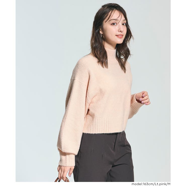 ［Lt.pink］ | 25AW 新色登場！袖バルーンボトルネックニットトップス | coca