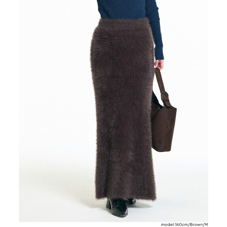25AW 新色 グレー・ブラウン登場！シャギーニットIラインスカート | coca | 詳細画像10 