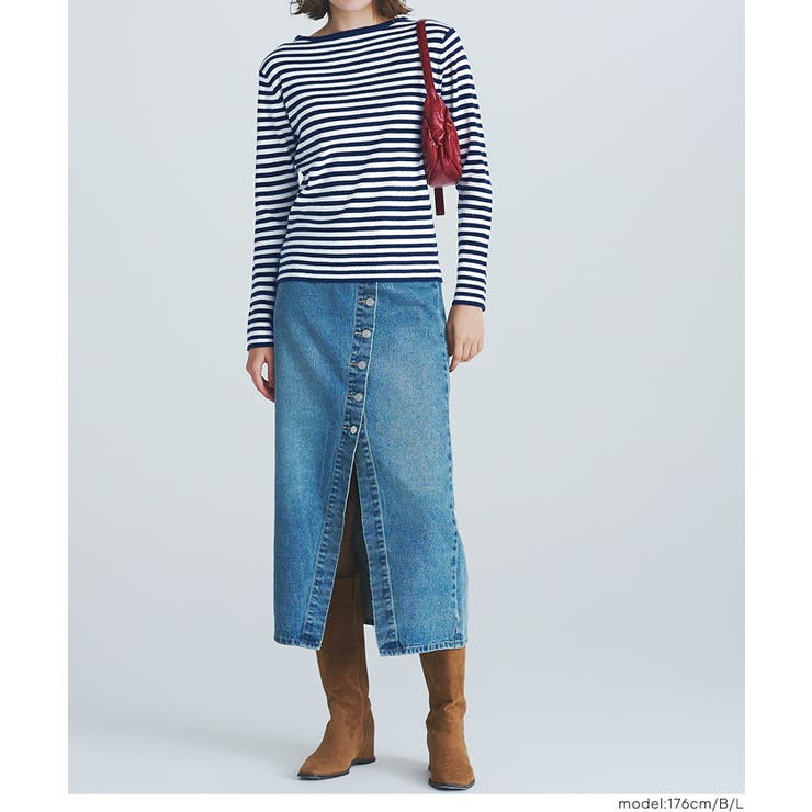 女性らしいシルエットで上品に魅せる、アンゴラタッチボートネックニットトップス | coca | 詳細画像22 