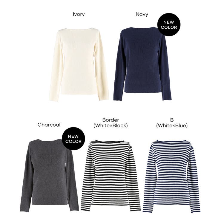 女性らしいシルエットで上品に魅せる、アンゴラタッチボートネックニットトップス | coca | 詳細画像25 