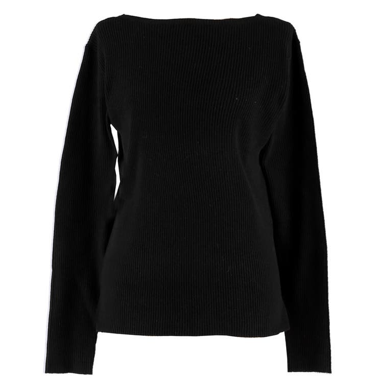 女性らしいシルエットで上品に魅せる、アンゴラタッチボートネックニットトップス | coca | 詳細画像3 