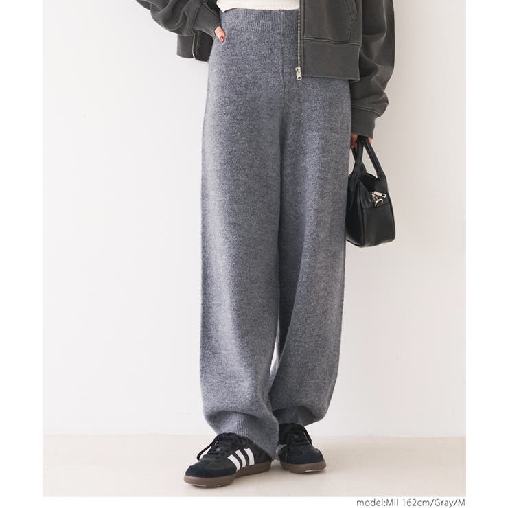 ルーズワイドニットパンツ レディース[品番：PA000016518]｜coca