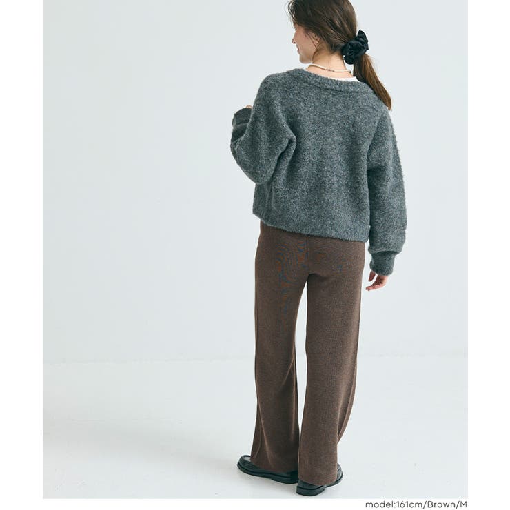 きれい見えも叶うリラクシーニットパンツ[品番：PA000016402]｜coca