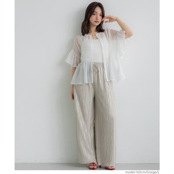 シャイニーウェーブプリーツパンツ レディース | coca | 詳細画像12 