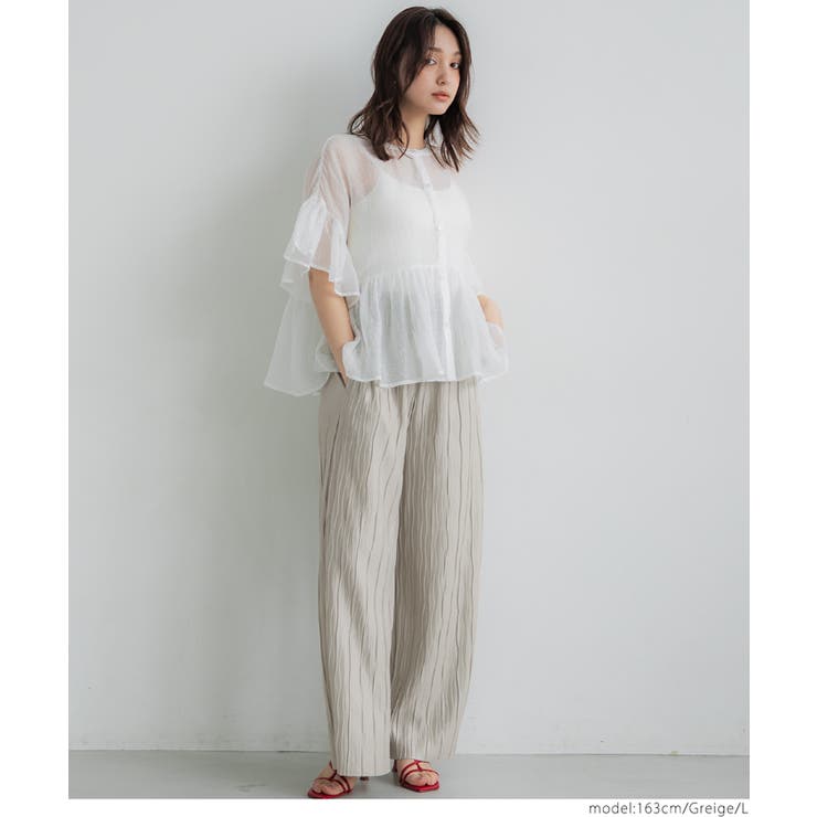 シャイニーウェーブプリーツパンツ レディース | coca | 詳細画像15 