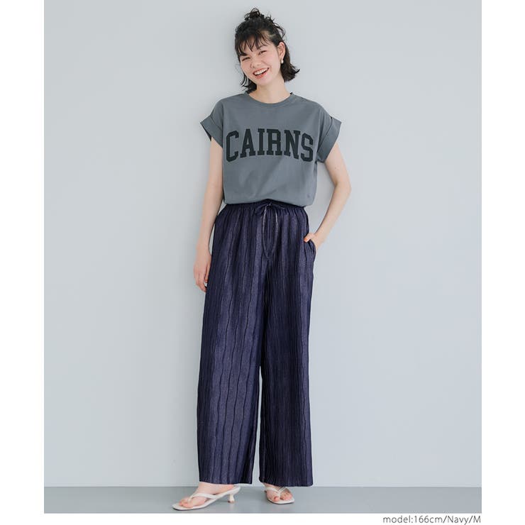 【クーポン対象外】 シャイニーウェーブプリーツパンツ レディース[品番 パンツ