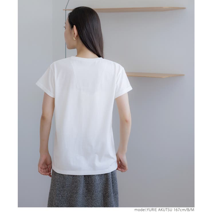箔プリント袖ロールアップTシャツ[品番：PA000016103]｜coca