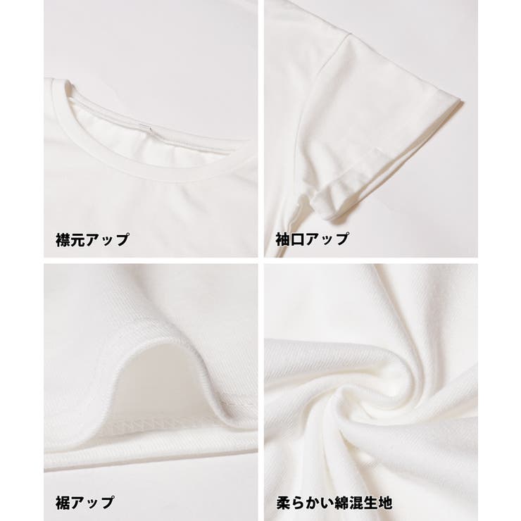 箔プリント袖ロールアップTシャツ[品番：PA000016103]｜coca
