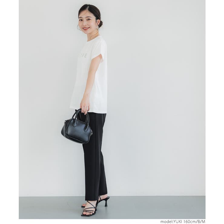 tシャツ cloche 箔プリントロールアップT レディース Paradise Picnic tシャツ cloche 箔プリントロールアップT