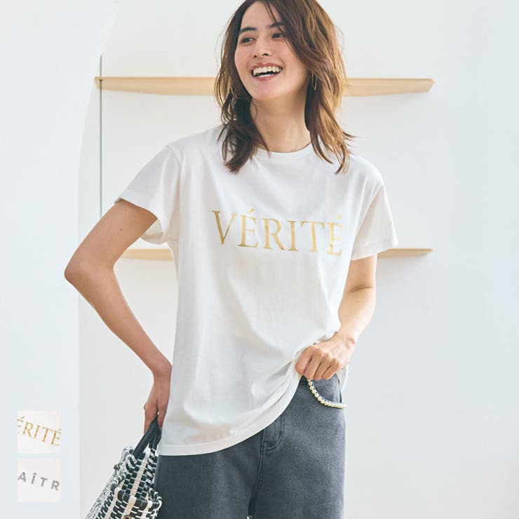 箔プリント袖ロールアップTシャツ[品番：PA000016103]｜coca