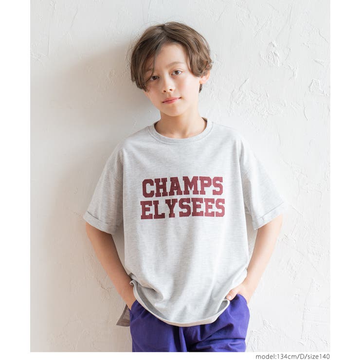 キッズ ガールズ 親子お揃いTC天竺カレッジプリントTシャツ[品番 キッズ ガールズ 親子お揃いTC天竺カレッジプリントTシャツ[品番