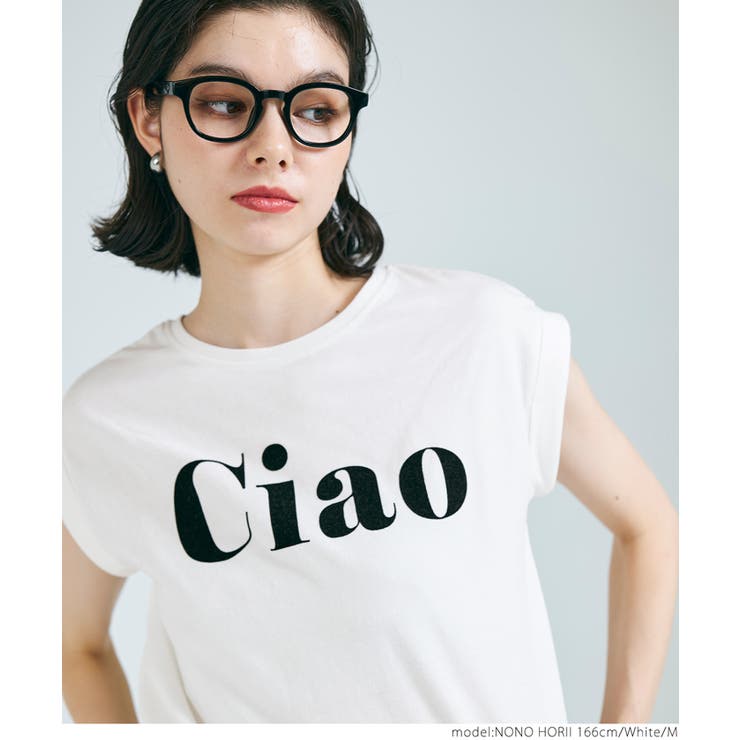 フロッキープリントロールアップTシャツ[品番：PA000016196]｜coca