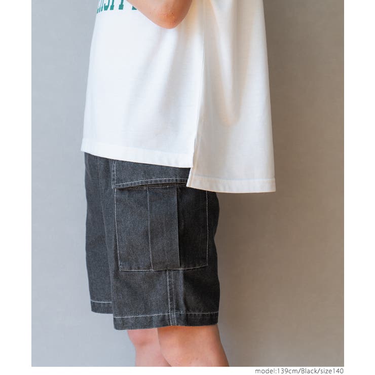 キッズ ボーイズ デニムカーゴハーフパンツ[品番:PA000016116 キッズ ボーイズ デニムカーゴハーフパンツ[品番:PA000016116