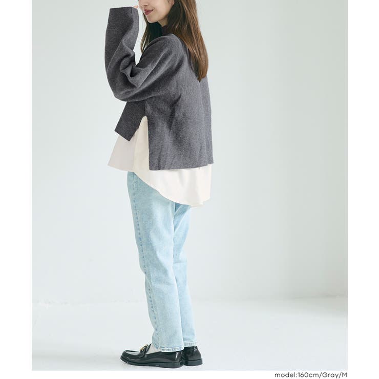 25AW 新色ネイビーが登場！2点セットハイネックニットトップス | coca | 詳細画像19 