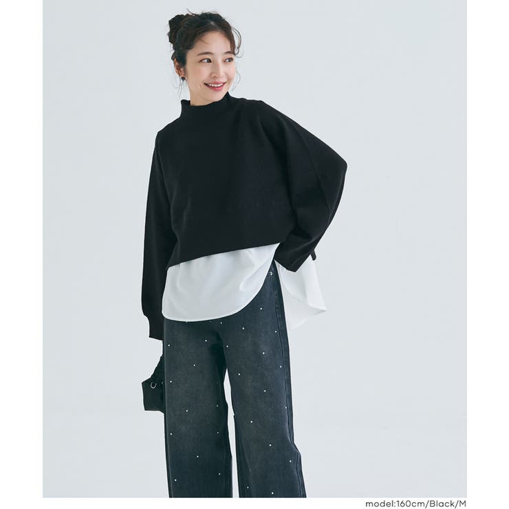 25AW 新色ネイビーが登場！2点セットハイネックニットトップス | coca | 詳細画像22 