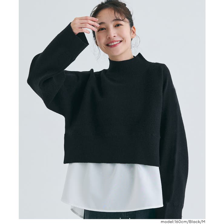 25AW 新色ネイビーが登場！2点セットハイネックニットトップス | coca | 詳細画像23 