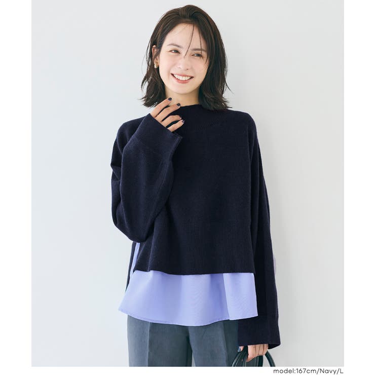 ［Navy］ | 25AW 新色ネイビーが登場！2点セットハイネックニットトップス | coca