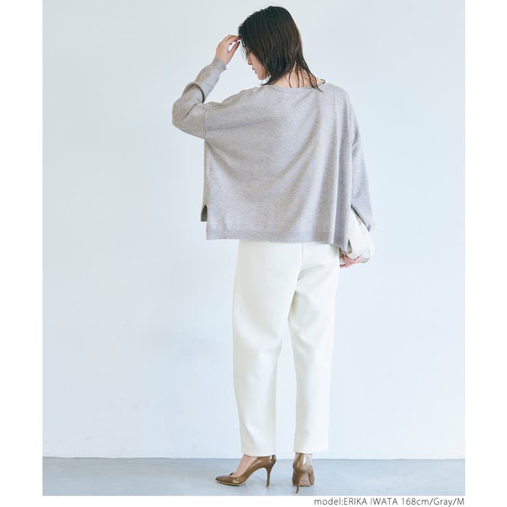 ハイゲージニットVネックドルマントップス レディース[品番