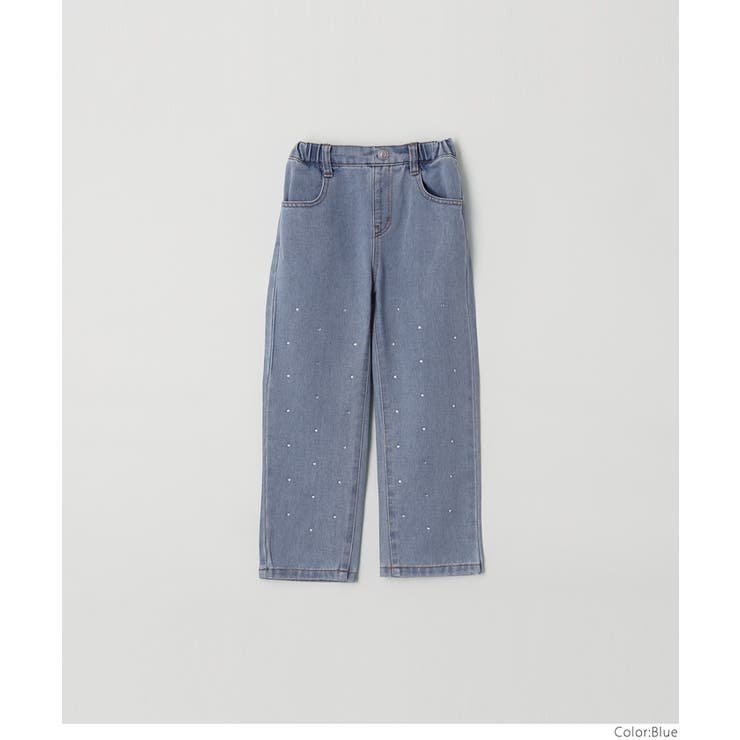ラインストーン付きデニムパンツ ガールズ キッズ[品番