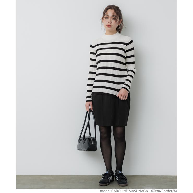 現行 美品 PATOU ワンポイントロゴ ハイネック リブニット 現行 美品