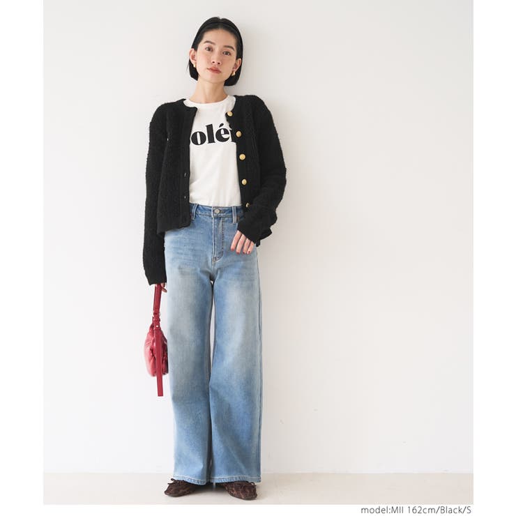 ループ編み金ボタンニットジャケット[品番：PA000016536]｜coca