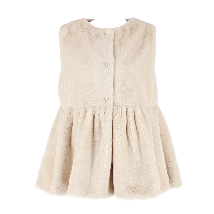 25AW 新色アイボリー・チャコール登場！ファーペプラムベスト | coca | 詳細画像2 