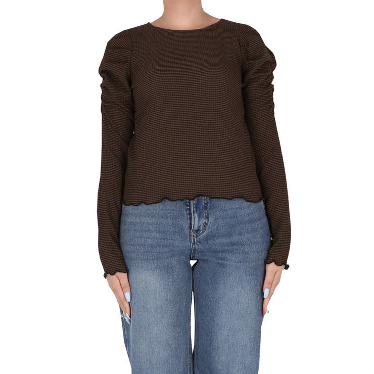 クレープシャーリングパフスリーブトップス | coca | 詳細画像9 